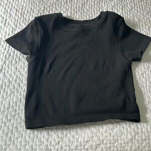 Black ribbed short sleeve top - Target - size small